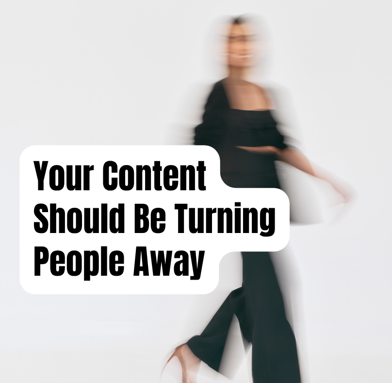 Woman walking past — ideal client clarity content strategy
